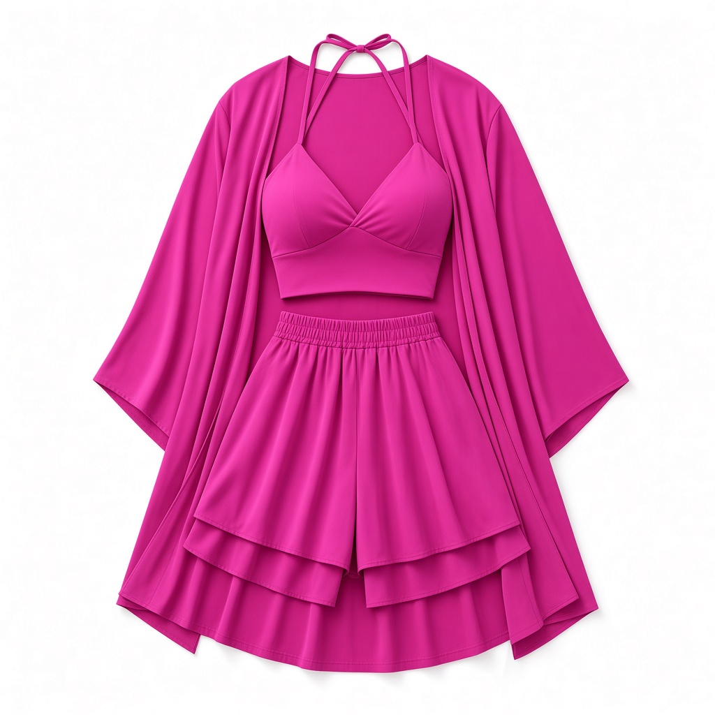 3-Piece Crop Set — Magenta