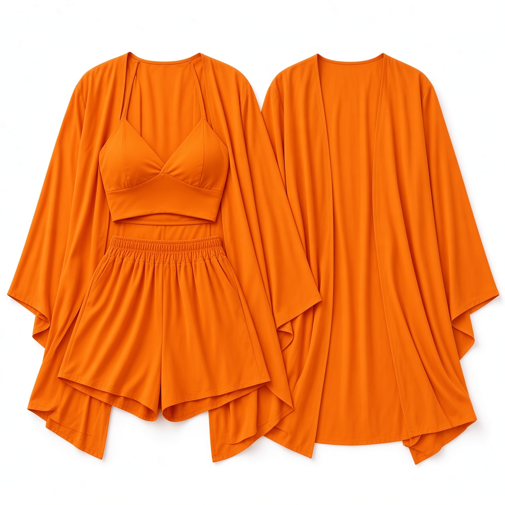 3-Piece Crop Set — Orange