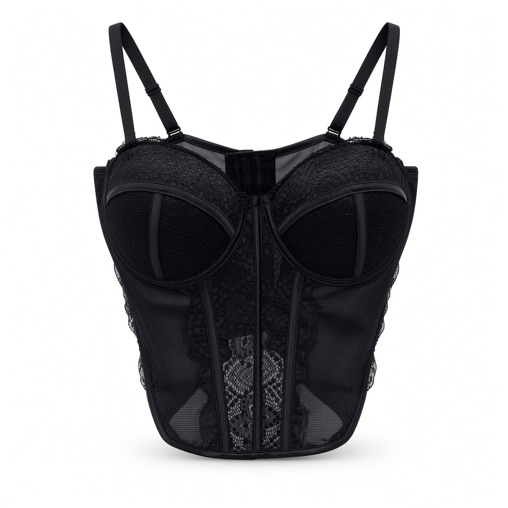 Lace Bustier — Black
