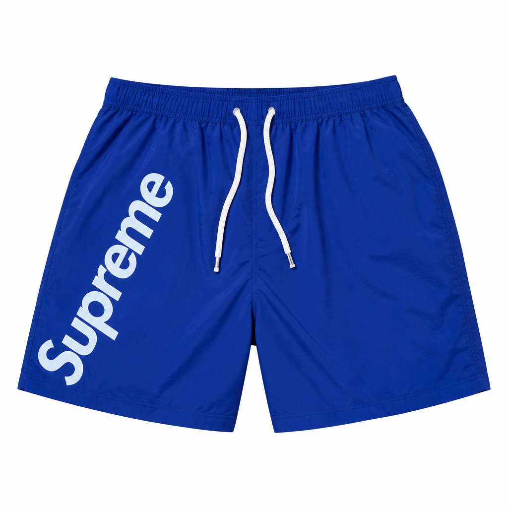 Nylon Logo Shorts — Blue