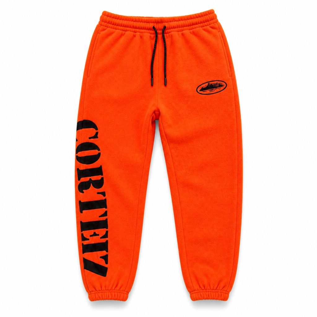 Fleece Track Pants — Orange